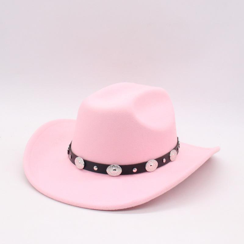 New Jazz Hat Woolen Edge One-Word Gentleman'S Hat Cross-Border Western Autumn And Winter Men'S And Women'S Big Edge Top Hat