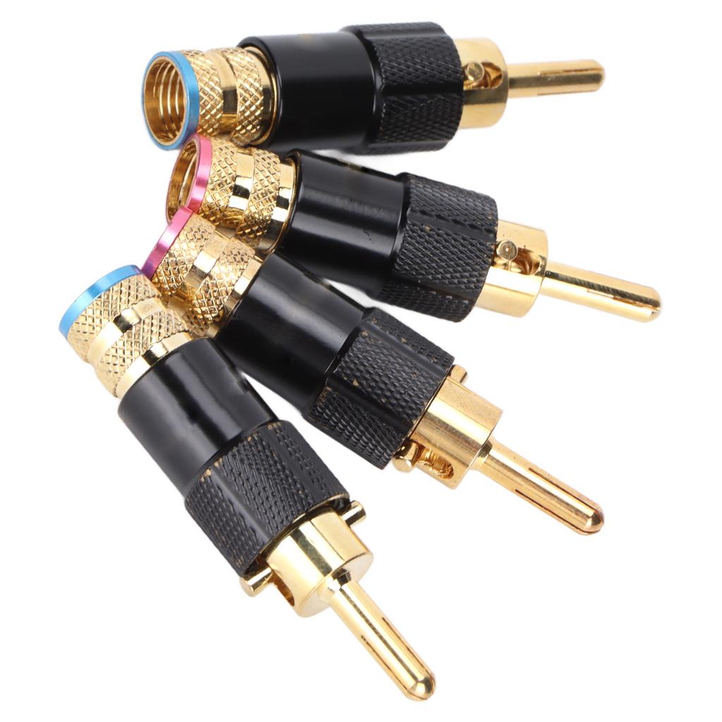 Preffair BA1410 Banana Plugs 24K Gold Plated HIFI Banana Speaker Plug for Audio and Video Receiver and Sound Systems