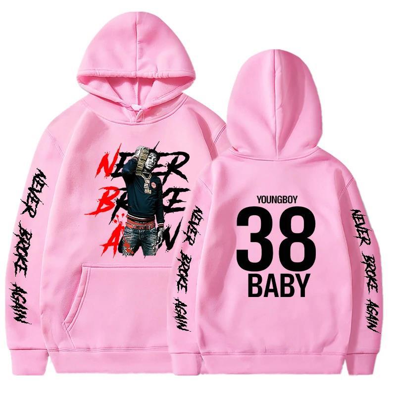 Never Broke Again Hoodies Fashion YoungBoy Graphic Print Men's and Women's Harajuku Autumn Winter Plushed Brand Sweater