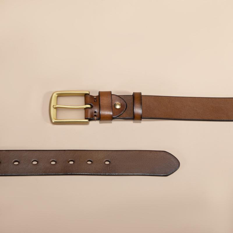 First layer scalper leather belt men's retro pin buckle casual versatile men's first layer cowhide belt