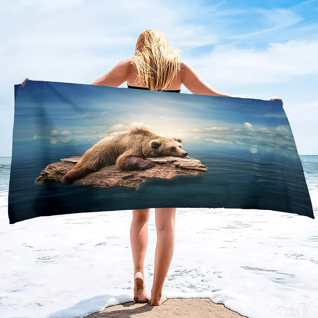 Wildlife Animals Beach Towel,Oversized Microfiber Pool Shower Bath Swimming Towel,Soft Thin Quick Dry Sand Free Towel Gift Decor
