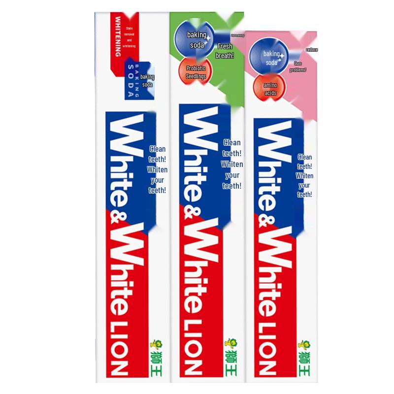 Lion White & White Baking Soda Whitening Toothpaste Set