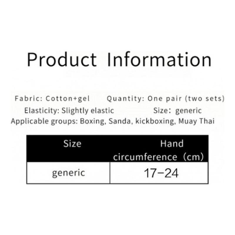 Half Finger Boxing Gloves Muay Thai Fighting Gel Padded Gloves 2 In 1 Hand Wraps Knuckle Wrist Strap Protective Training Gloves