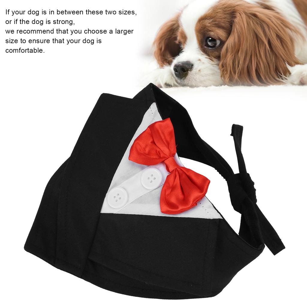 Pet Dog Suit Bandana Set Bow Tie Shirt For Formal Wedding Party For Large And Medium Dogs