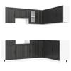 11 Piece Kitchen Cabinet Set Kalmar Black Wood Based Panel
