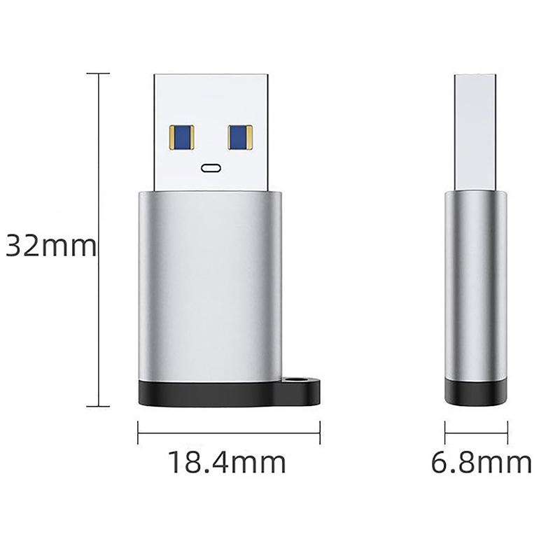 Adapter USB 3.0 na USB-C, Złącze USB męskie na USB-C żeńskie, Prędkość transferu 5 Gbps do przesyłania danych i ładowania