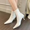 Fashion Eilyken High Quality Soft PU Leather Ankle Boots Women Street Style Pointed Toe Thin Low Heels Shoes Short Botines