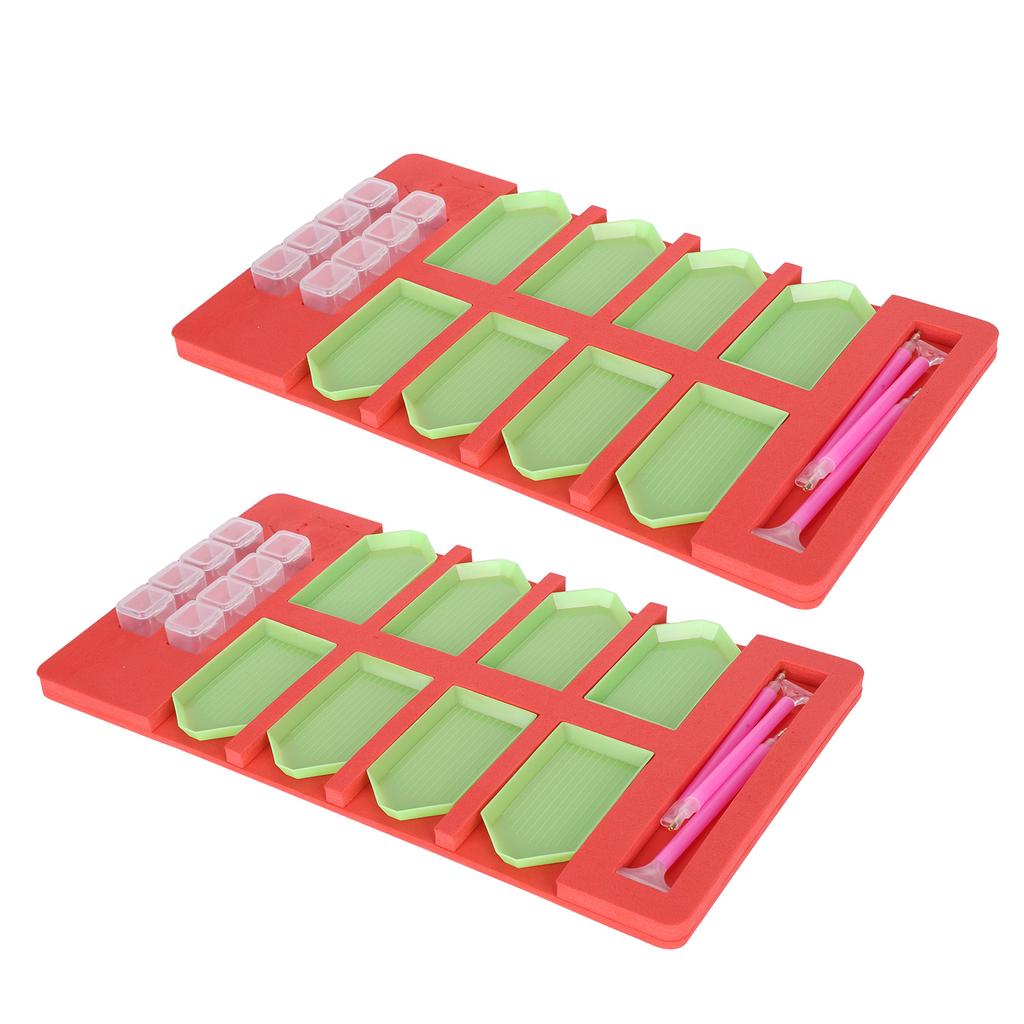 2 Sets Diamond Painting Tray Organizer Adults DIY Art Craft Tray Container Storage Rack