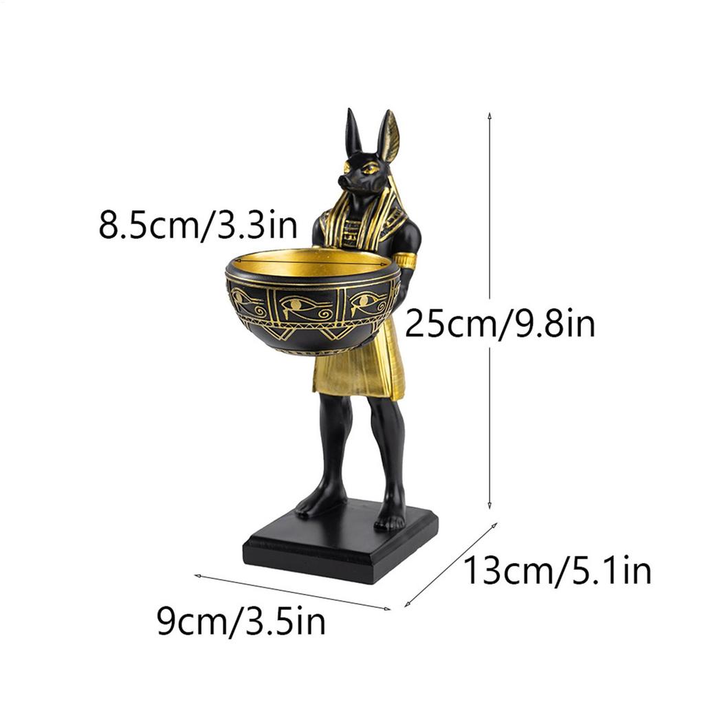 Dog Figurines Resin Animal Sculpture Home Decoration Egyptian Dog Statue Decorations For Living Room Bedroom Shelf Table Study