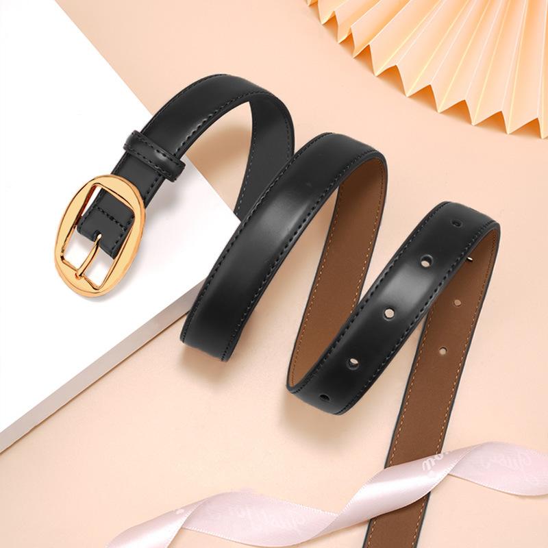 Women's Genuine Leather Belt Personalized Retro with Jeans Work Pants Genuine Leather Belt Women's Cowhide Waist Chain Belt