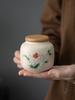 Creative Ceramic Flower Tea Jar Portable Small Sealed Candy Jar Home Multifunctional Jewelry Food Organizer Kitchen Container