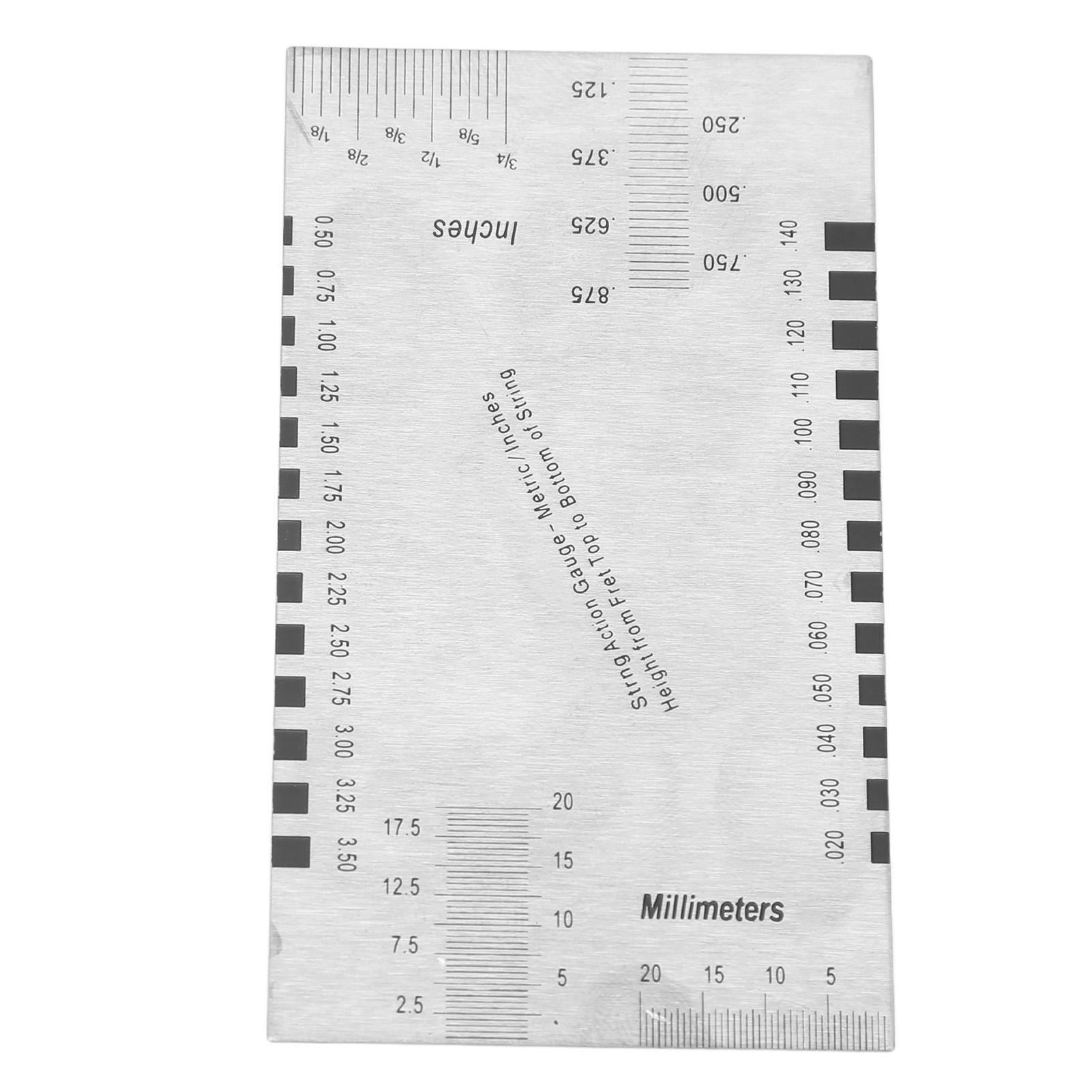 

Линейка для высоты струн из нержавеющей стали с четкой шкалой, многофункциональный измеритель для настройки гитары для обслуживания