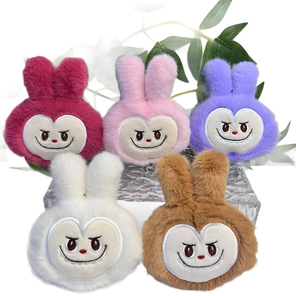 Rabbit Whimsical Plush Keychain Brooch Available In Multiple Vibrant Colors