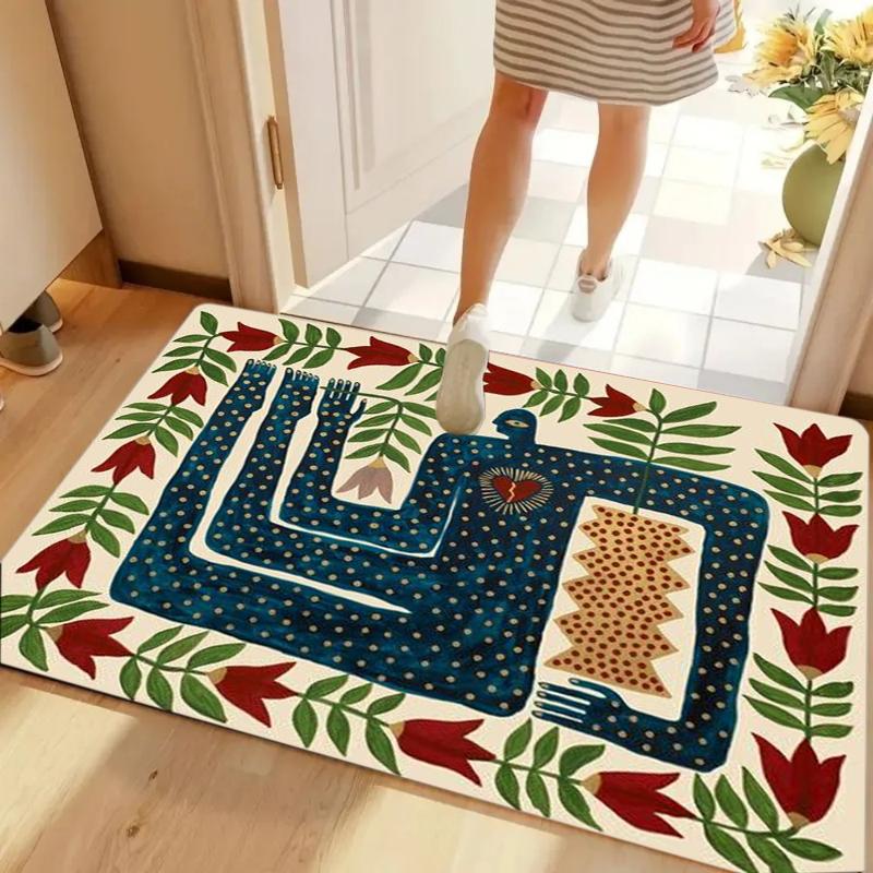 

Whimsical Human-shaped Carpet Mat Rug Home Decoration with Playful Design Non-slip and Durable for Entryway Living Room Bedroom 40cm x 60cm