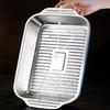 Stainless Steel Rectangular Deep Tray With Handle Rust-Proof Multi-Purpose Food Storage Tray For Kitchen Use Tools