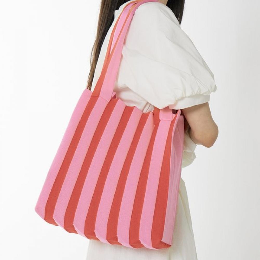 Pleatsmama Two Way Shopper Bag Red Pink