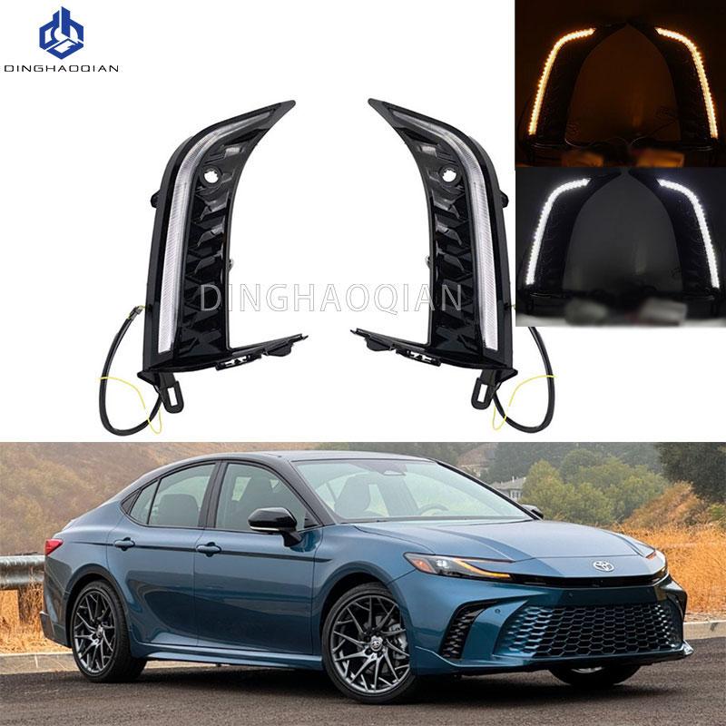 

Светодиодные дневные ходовые огни для Toyota Camry 2024 2025 Белые ДХО Желтый указатель поворота Противотуманная фара Автомобильные фары Автомобильные аксессуары 12 В 1set
