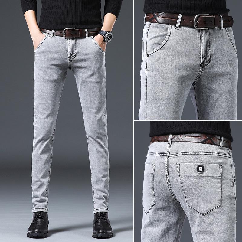 Men's Slim Fit Korean Style Elastic Jeans for Teens - Trendy, All-Match, Long Pants for Spring and Autumn