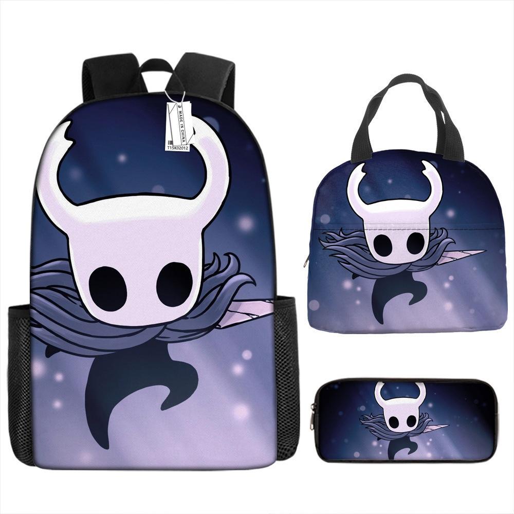 Luxusní Novinka Kreativní Cool Nový Hollow Knight 3D Tisk 3ks/Sada žák Školní tašky Batoh na notebook Denní batoh Batoh Taška na oběd Pouzdro na tužky