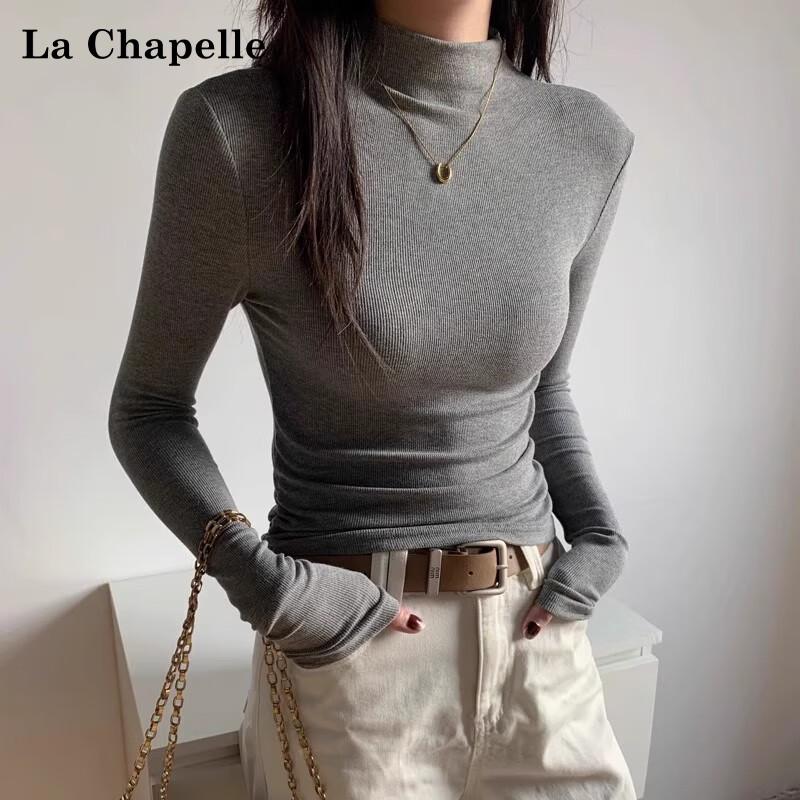 La Chapelle Women s Mock Neck Slim Knit Top M