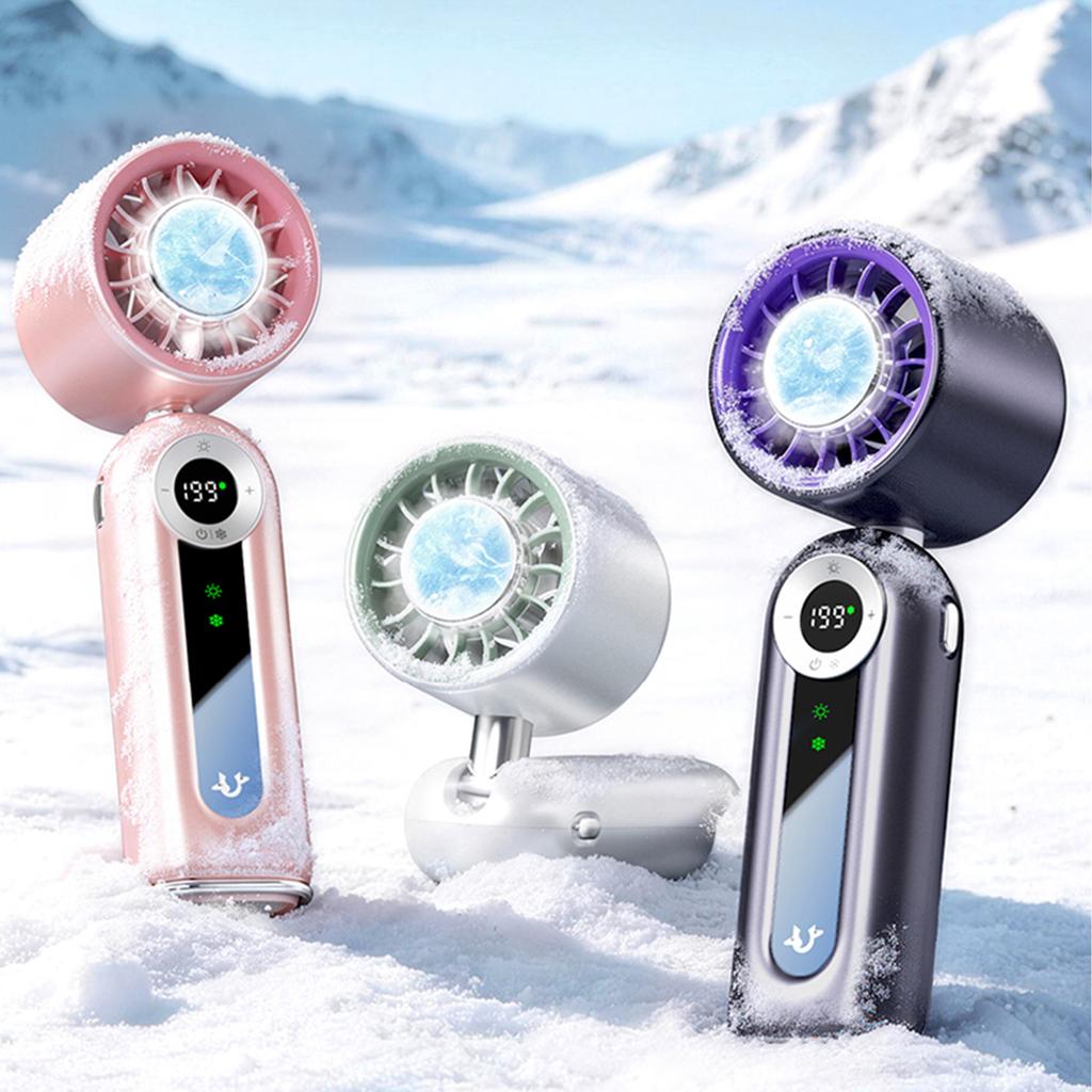 Foldable Portable Desktop Fan with Digital Display Portable Handheld Turbo Fan 4000mAh Battery Holiday Gifts for Women Men