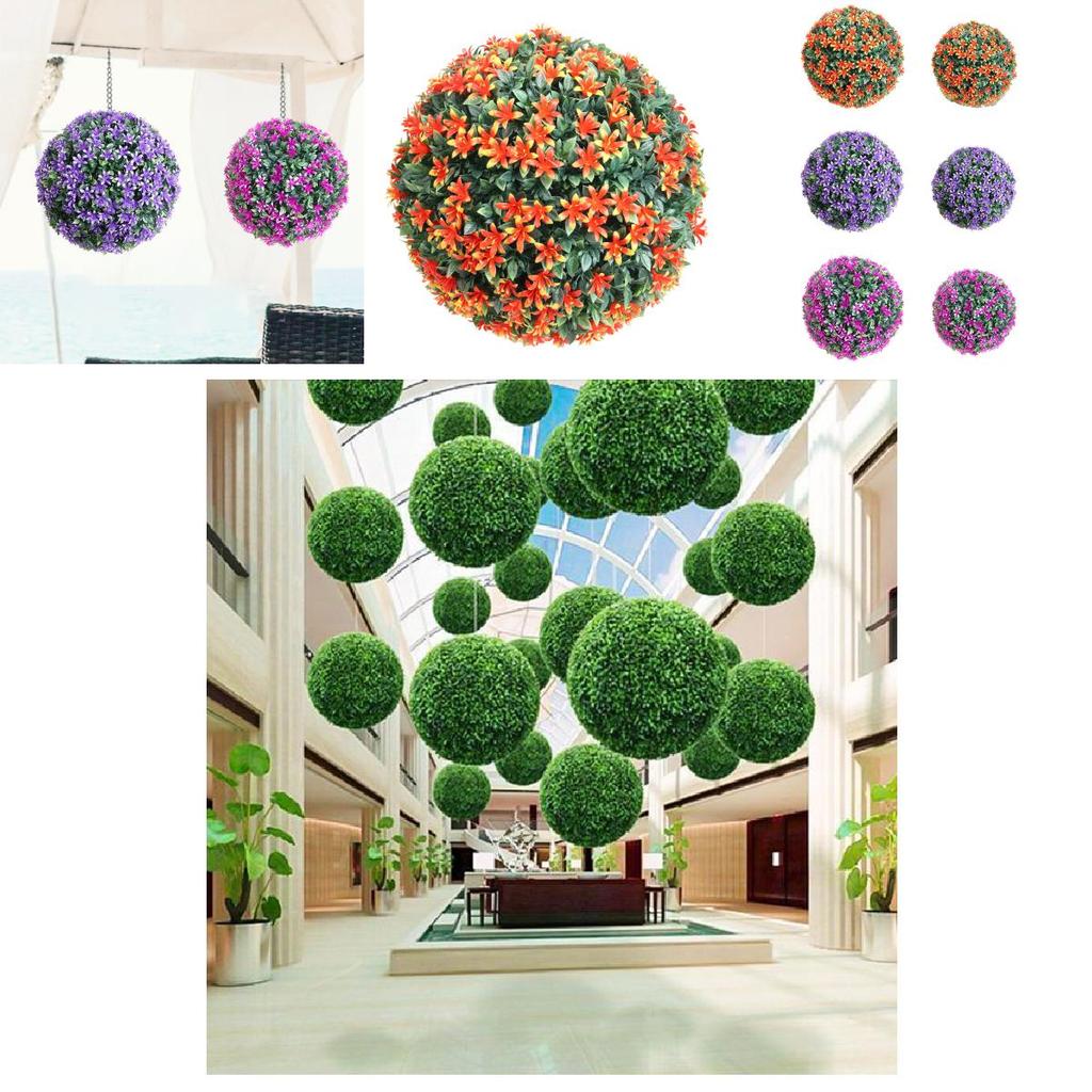Artificial Green Plant Hanging Flower Ball With Plastic Material For Home Decor And Event Use