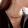 Ctwins Two-Way Black Crystal Necklace+Bracelet