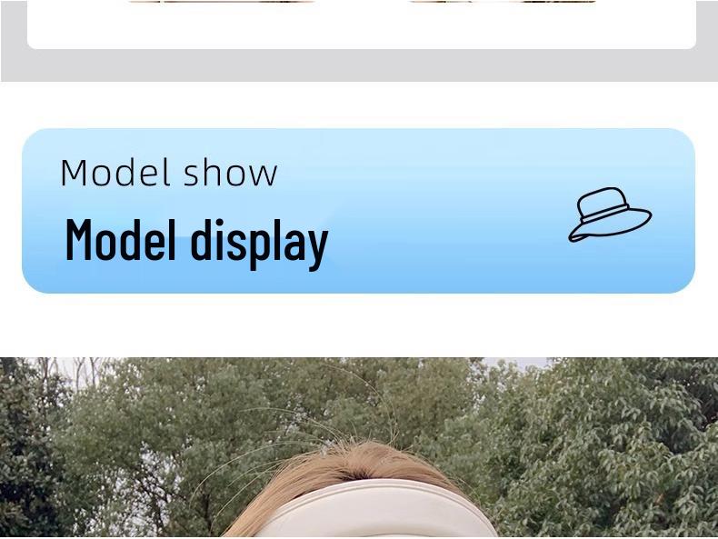 Women's Wide-Brim Summer Topless Sun Hat with UV Protection for Outdoor Sports