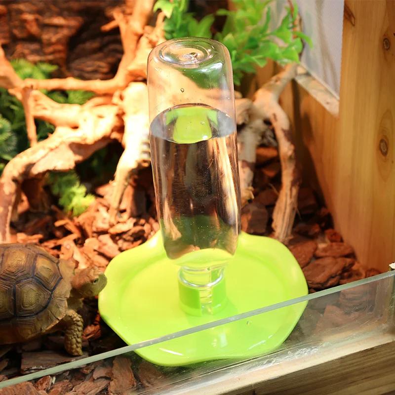 

Lotus Shape Automatic Water Dispenser for Turtle Amphibious Reptile Feeding Bowl Plastic Non-Spill Water Feeder Lizard Tortoise