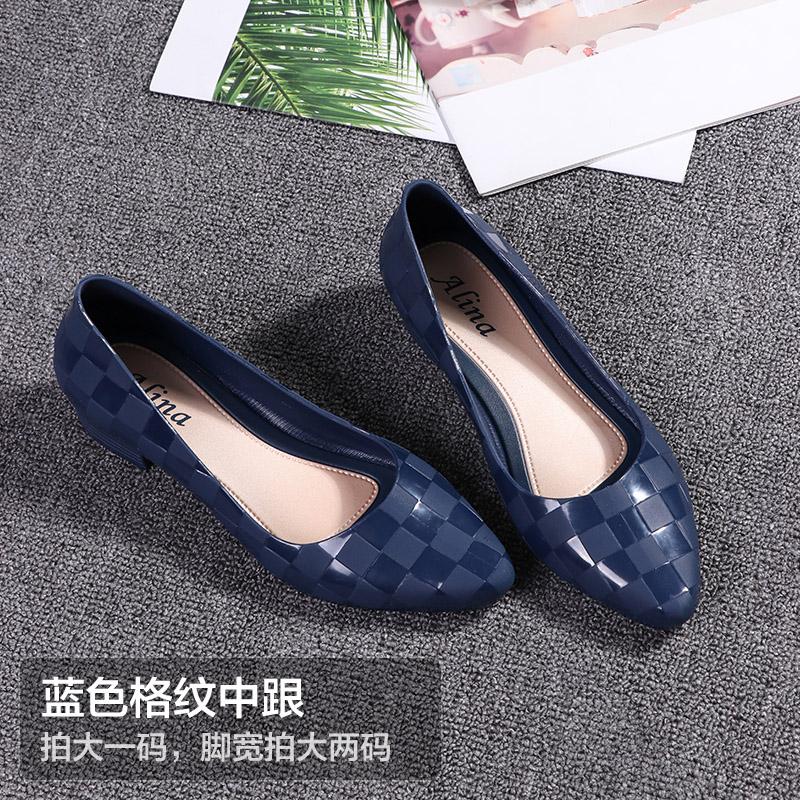 

Модные клинья двумя способами водонепроницаемые пвх балетки женские лоферы на массивном каблуке клетчатые конфетные балерины размер 35-41 5