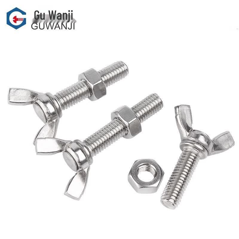 GUWANJI 304 Stainless Steel Wing Screw & Hex Nut Set