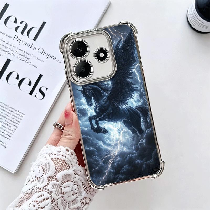 

Черный Конь Скачущий Покрытие Чехол для Телефона Для Xiaomi Redmi Note 14 15 Pro Plus 13 12 11 11S 11T 10 9S 9 5G Противоударный Подушка Безопасности Redmi Note 12 5G