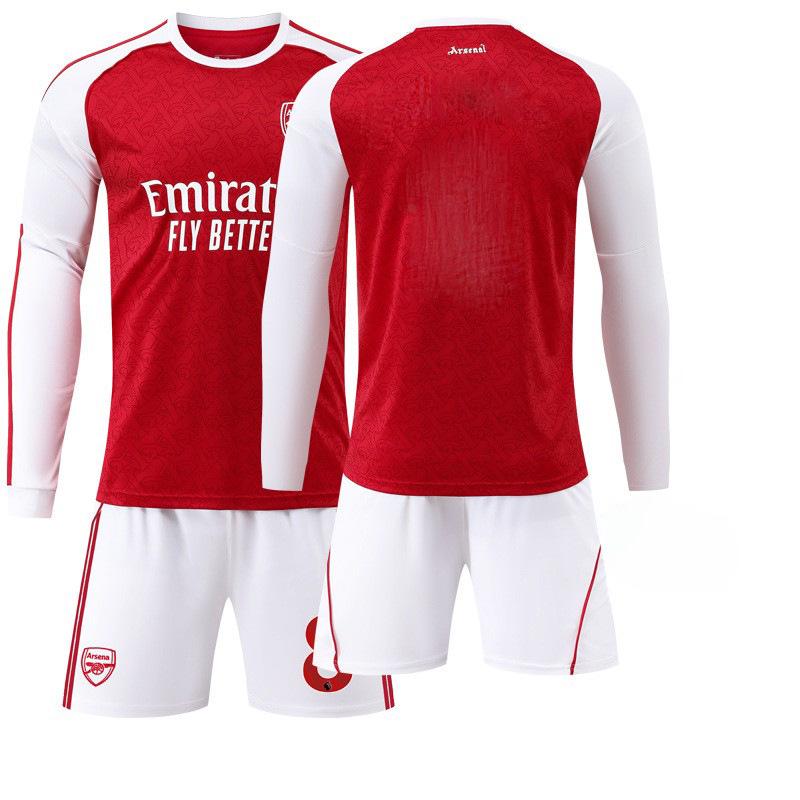 Arsenal Home Jersey Set: Long Sleeve 7 Saka, 8 Ødegaard, 11 Martinelli Football Kit 26