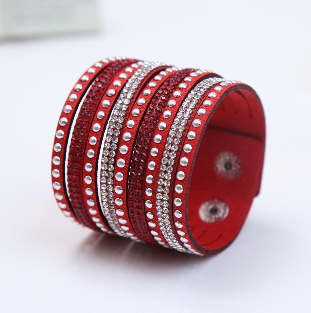 9 Rows of Short High-end Jewelry EBAY Leather Flannel Hot Diamond Bracelet
