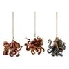 Christmas Octopus Ornament Coastal Holiday Hanging Decoration 2D Acrylic Deep Sea Xmas Tree Ornament Nautical Gift for Ocean Lovers