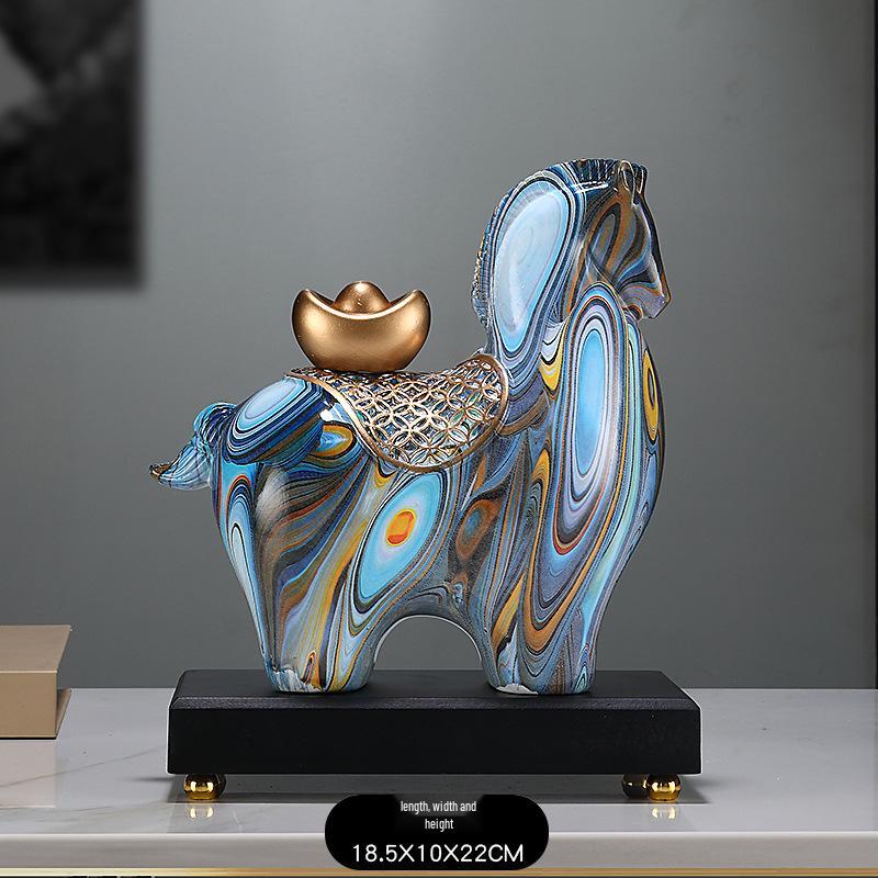 Colorful Prosperity Horse Figurine: Elegant Decor for Office, Living Room, or Hallway - Ideal Housewarming or Opening Gift