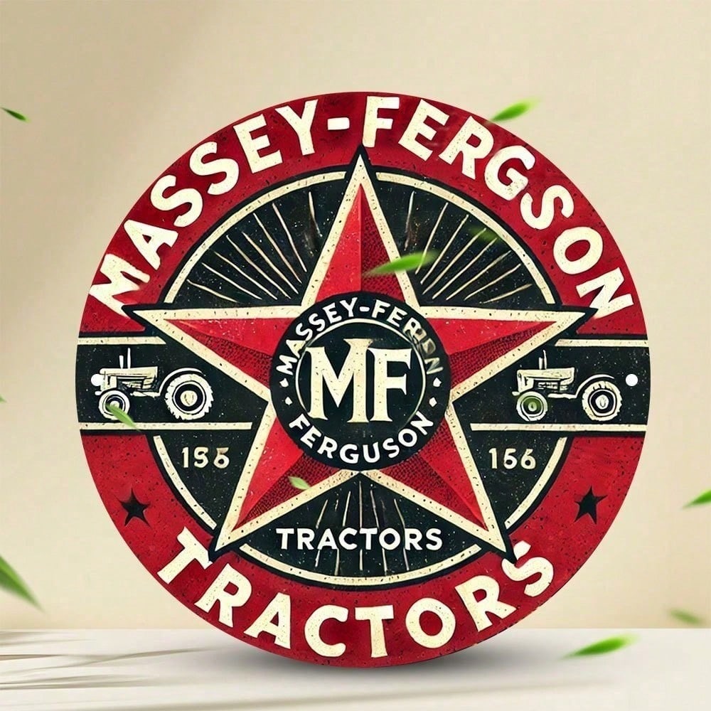 

Massey Ferguson Tractor Metal Sign Vintage Farm Decor 8x8 Inch Retro Round Wall Art for Man Cave Garage Bar Pub Room 20x20 різнокольоровий