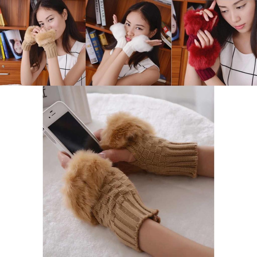 Womens Knitted Half Finger Gloves For Winter Warmth With Compatibility
