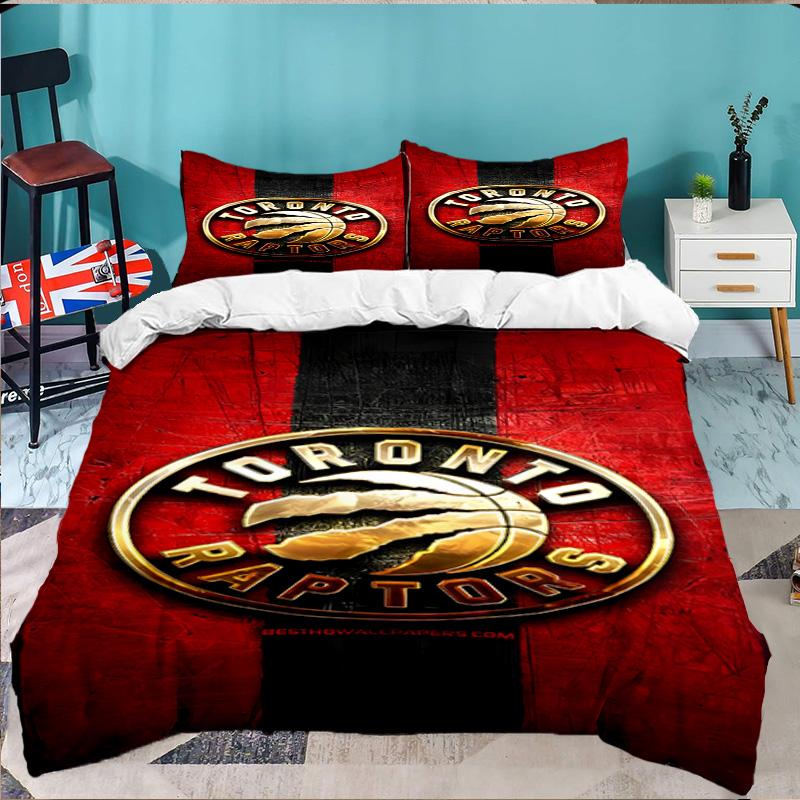 Raptors Basketball Logo 3pcs Bedding Set,Including 1pc Duvet Cover And 2pcs Pillowcases Perfect Gift for Christmas,Ideal for Bedroom, Dormitory
