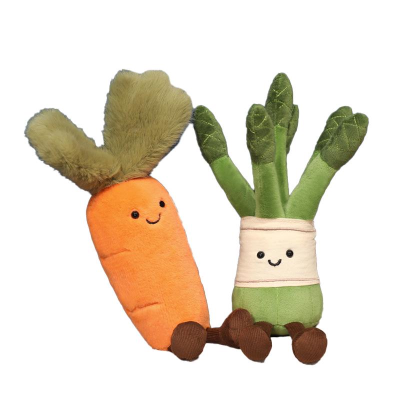 Interactive Small Dog Chew Toy - Corn, Carrot, Asparagus Plush for Teething & Learning
