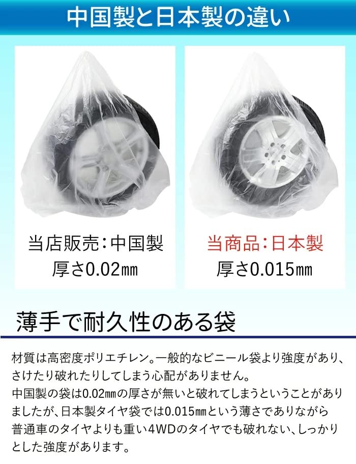 NOE Tire Bags, For Cars, Made In Japan, Tire Storage Bag (8 Pieces)
