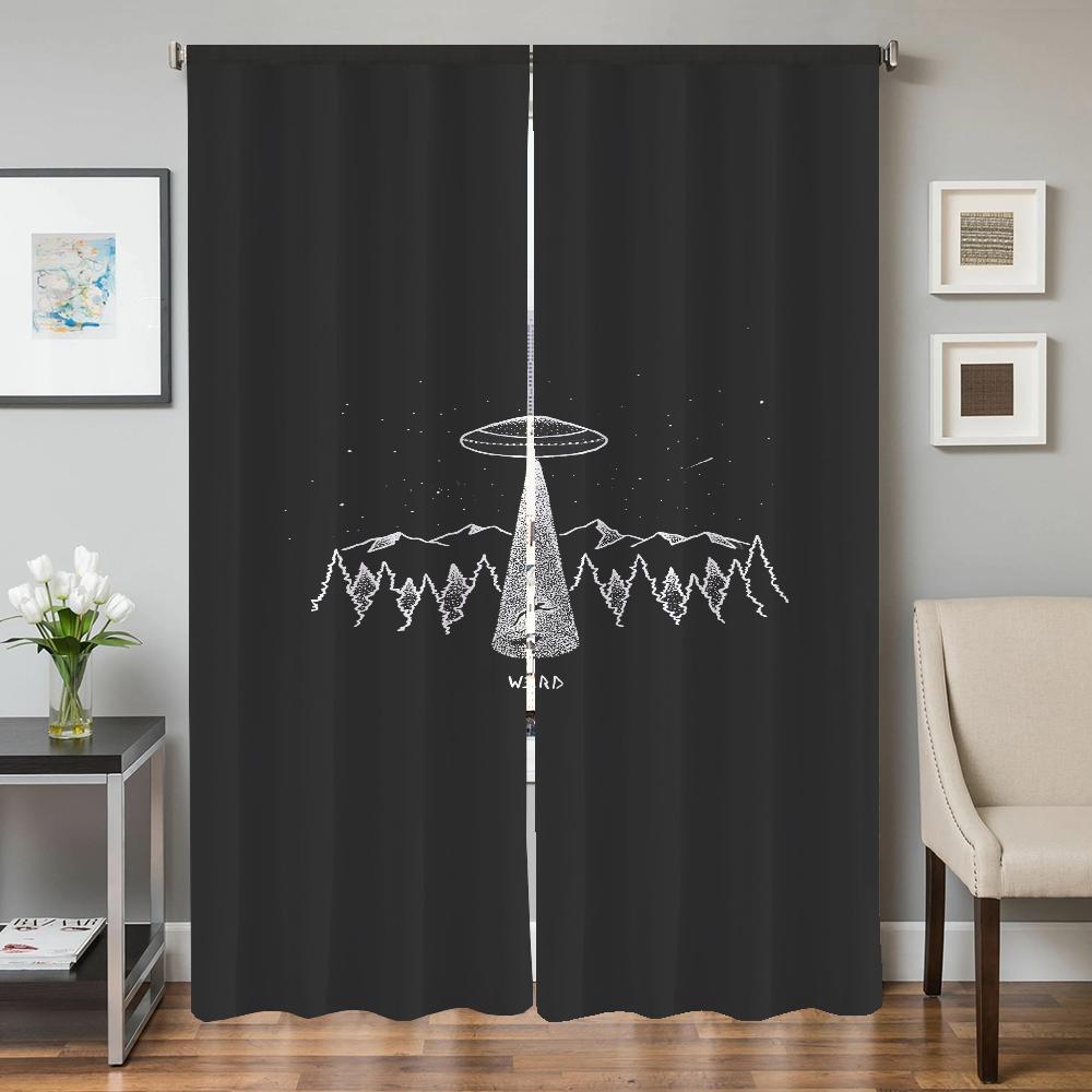 

Домашний интерьер Кухонные шторы для гостиной 2 штуки Затемняющие шторы Занавеска для двери Звездное небо Перегородка Украшение для спальни W50xH70cmx2pcs-CL