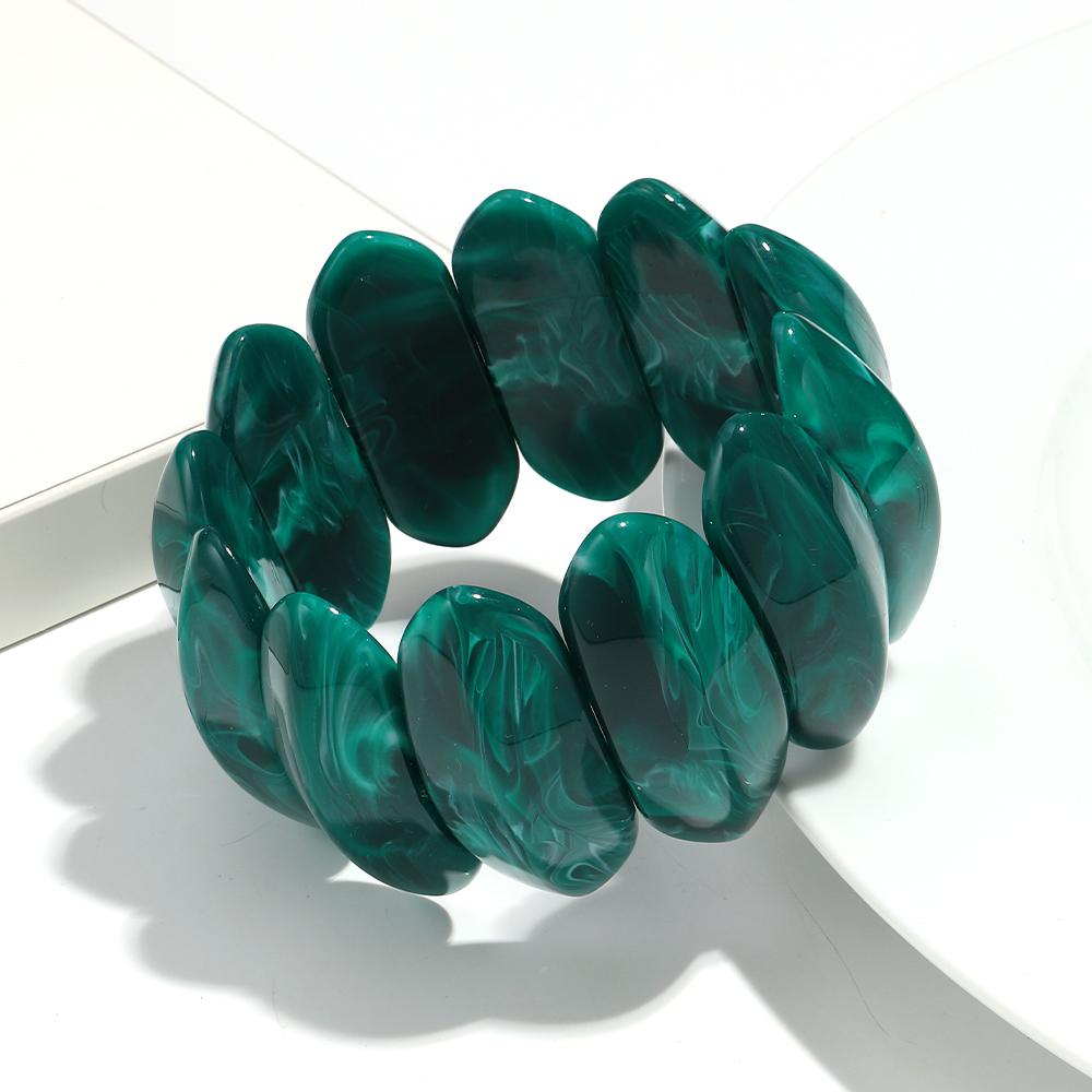 Vintage Acrylic Amber Elastic Geometric Bracelets Bangles for Women Stretchy Resin Big Cuff Bracelet Designer Jewelry 2025