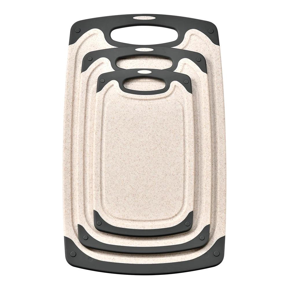 1/3 Stück Schneidebrett-Set Küchenschneidebrett Gemüse Fleisch Schneidebrett Schwerlast Schneidebrett Rechteckiges Hackbrett