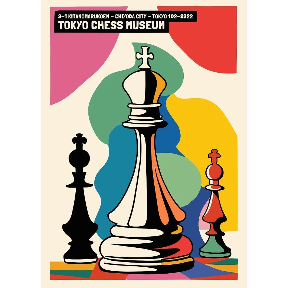 International Chess Posters Geometric Chessboard Minimalist Game Prints Canvas Painting Wall Art Pictures Home Living Room Decor