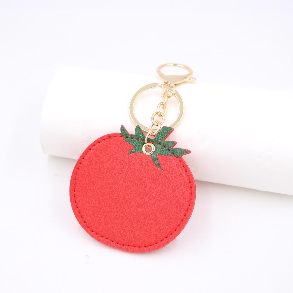Tomato Fruit Leather Pendant Keyring - PU Leather Backpack Charm