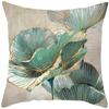 Blue Flower and Bird Print Decorative Pillowcase Living Room Office Ornaments Home Pillowcase