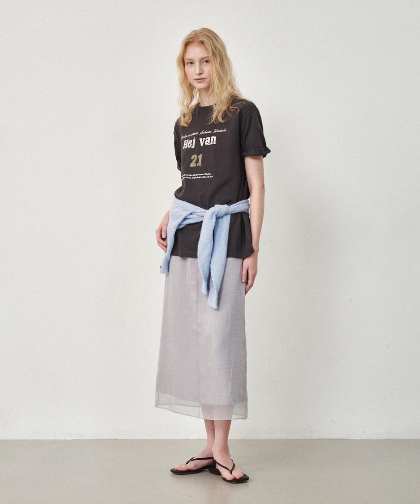 OSTKAKA Sheer Layered Maxi Skirt Gray