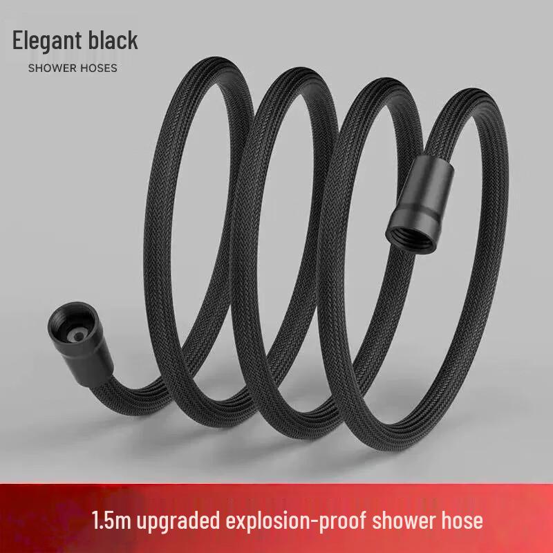 Universal Black Nylon Explosion-Proof Shower Hose
