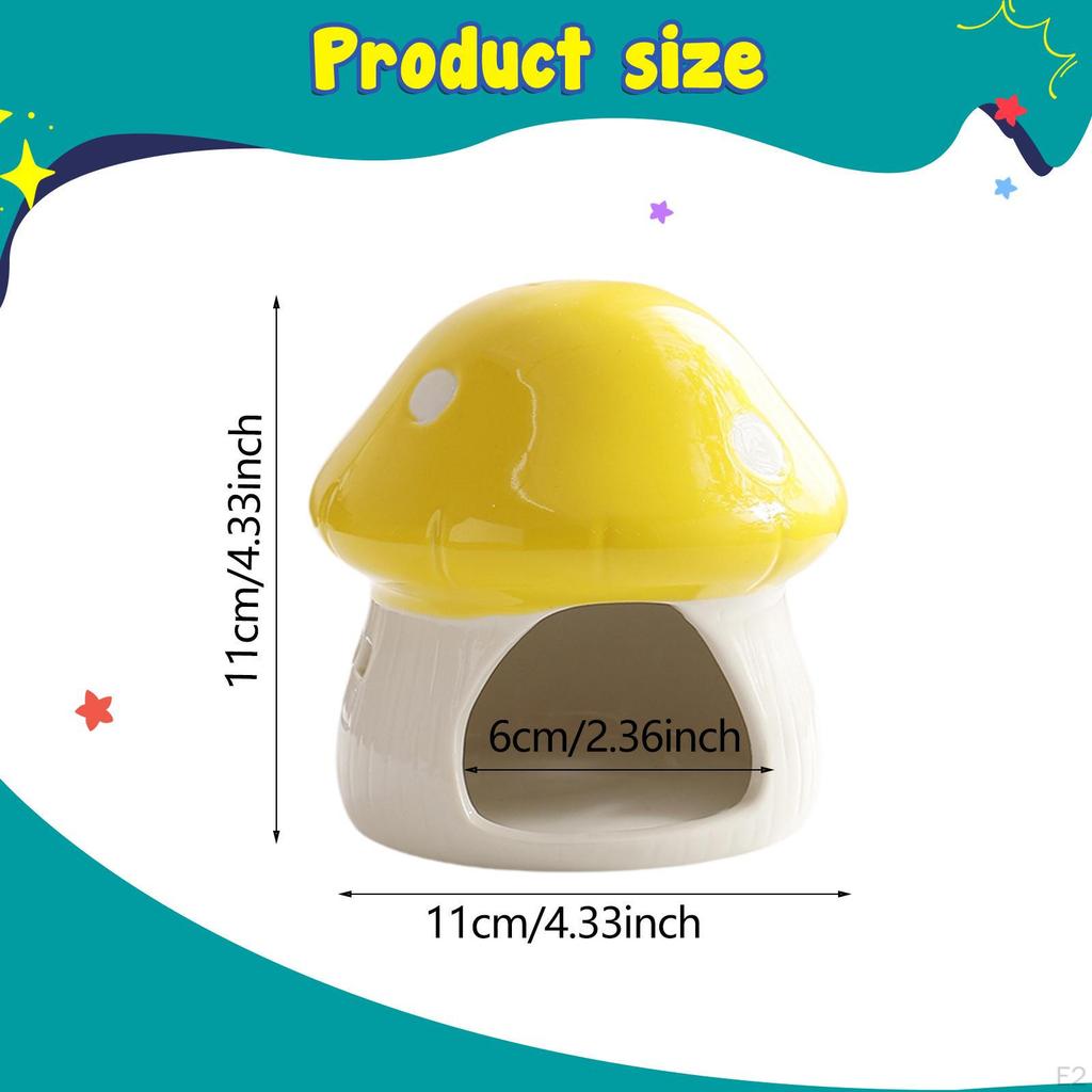 Ceramic Hamster House Guinea Pig Hideout Multipurpose Indoor Hideaway Mushroom Shaped for